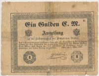 1849. 1Ft 'Almássy' vízjellel 'KKCK' T:IV ragasztott
Adamo G105