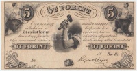 1852. 5Ft 'Kossuth bankó' kitöltetlen 'E' sorozat T:I-,II 
Hungary 1852. 5 Forint without date and serial number, serie 'E' C:AU,XF 
Adamo G124