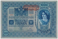 1902. 1000K mindkét oldal német, hátlap rajz, 'DEUTSCHÖSTERREICH' felülbélyegzéssel T:II- szép papír
Adamo SK35/2