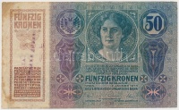 1914. 50K Szerb-Horvát-Szlovén Királyság 'SHS' felülbélyegzésével és 50p bélyeggel T:III