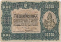 1920. 10.000K 'Orell Füssli Zürich' piros sorozat- és sorszámmal T:III,III- sarokhiány 
Adamo K41