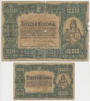 1920. 10.000K 'Orell Füssli Zürich' piros sorozat- és sorszámmal + 1923. 10.000K 'Orell Füssli Zürich' T:III,III-,IV