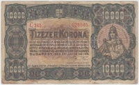 1923. 10.000K nyomdahely jelölés nélkül T:III,III- fo.
Adamo K42/2