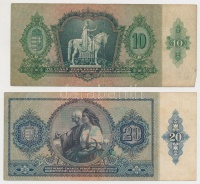 1930. 100P + 1932. 50P + 1936. 10P + 1941. 20P mindegyik hamis nyilaskereszt felülbélyegzéssel (fake overprint) T:III
