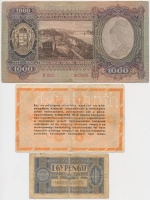 1938. 1P 'H 230 / 015343' + 1943. 1000P + 1946. 100.000.000AP T:III,III-,IV