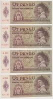 1939. 5P (4x) sorszámkövetők, gyári papírránccal T:I,I-