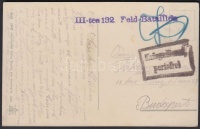 1918 Tábori posta képeslap 'III-tes 132. Feld-Bataillon'