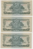 1944. 50P 'A Vöröshadsereg Parancsnoksága' (3x) sorszámkövetők T:I-,II