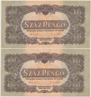 1944. 100P 'A Vörös Hadsereg Parancsnoksága' (8x) közte 2x2 sorszámkövető T:I,I-