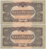 1944. 100P 'A Vörös Hadsereg Parancsnoksága' (8x) közte 2x2 sorszámkövető T:I,I-