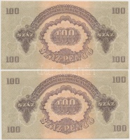 1944. 100P 'A Vörös Hadsereg Parancsnoksága' (8x) közte 2x2 sorszámkövető T:I,I-