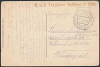 1918 Képeslap 'K.u.K. Tragbare Sektion/ F 1584' + ' EP DURAZZO(DURZ) b'