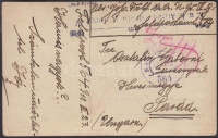 1918 Tábori posta képeslap 'K.u.k. Armeeausbildungsgruppe' + 'FP 564'