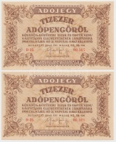 1946. 10.000AP (2x) sorszámkövetők T:I,I-