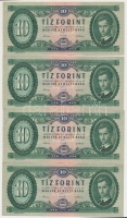 1962. 10Ft (4x) sorszámkövetők T:I-