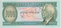 1983. november 10. 1000Ft 'C' hamis 'MINTA' felülbélyegzéssel / with fake 'MINTA' overprint T:I