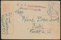 1918 Tábori posta levelezőlap / Field postcard 'K.u.k. Luftfahrtruppen Fliegerkompagnie Nr. 59.' + 'FP 536'
