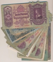 60db-os vegyes korona, pengő, forint bankjegy tétel jobb darabokkal T:II-,III,III- (közte szép papírral is!)