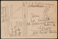 1918 Tábori posta levelezőlap / Field postcard 'K.u.k. Luftfahrtruppen Fliegerkompagnie Nr. 39.' + 'FP 281'