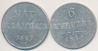 1849NB 6kr Ag + Ausztria 1849A 6kr Ag T:2-