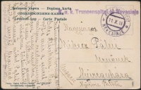 1918 Képeslap boszniai csapatkórházból / Postcard from field hospital 'K.u.k. Truppenspital in Necesinje' + 'MP NEVESINJE b'