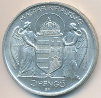 1939. 5P Ag 'Horthy balra' T:1-,2 felületi karc