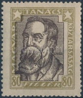 1919 Magyar Tanácsköztársasági arcképek 80f eltolódott középrésszel  / Mi 265Y with shifted middle part
