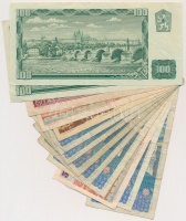 Csehszlovákia 1961-1988. 10K-100K (13x) közte 2db szlovák bélyeggel T:III
Czechoslovakia 1961-1988. 10 Korun - 100 Korun (13x) including 2pcs with Slovakian stamps C:F