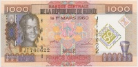 Guinea 2010. 1000Fr T:I
Guinea 2010. 1000 Francs C:UNC
Krause 43