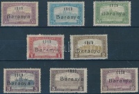 Baranya I. 1919 Parlament 50f-10K 8 érték antikva évszámmal Bodor vizsgálójellel (68.800) / Mi 27-34 with antiqua numbers