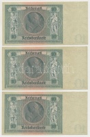 Németország / Weimari Köztársaság 1929. 10M (3x) sorszámkövetők T:I,I-
Germany / Weimar Republic 1929. 10 Mark (3x) sequential serials C:UNC,AU