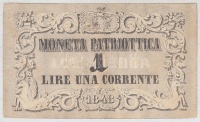 Olasz Államok / Velence / Moneta Patriottica 1848. 1L hátoldalon bélyegzéssel T:III
Italian States / Venice / Moneta Patriottica 1848. 1 Lire with stamp on the back C:F
Krause S185
