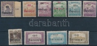 Baranya I. 1919 10 klf érték antikva felülnyomással (24.000) / 10 different stamps with Antiqua numbers. Signed: Bodor