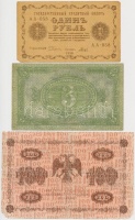 Szocialista Szövetségi Szovjet Köztársaság 1918. 1R + 100R + Orosz Polgárháború / Szibéria és Urál / Ideiglenes Szibériai Igazgatás 1919. 3R T:III,III-
Russian Socialist Federated Soviet Republic 1918. 1 Ruble + 100 Rubles + Russian