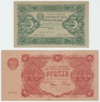 Szocialista Szövetségi Szovjet Köztársaság 1922. 10R + 1923. 5R T:III
Russian Socialist Federated Soviet Republic 1922. 10 Rubles + 1923. 5 Rubles C:F