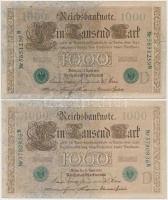 Vegyes: Német Birodalom 1910. 1000M hétjegyű sorszám, zöld pecséttel (6x) + Lengyelország 1919. 1000M T:vegyes
Mixed: German Empire 1910. 1000 Mark 7 digits with green seal (6x) + Poland 1919. 1000 Marek C:mixed