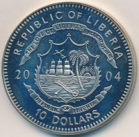 Libéria 2004. 10$ 'Szabadság pillanatai-A spanyol armada pusztulása 1588' multicolor tanúsítvánnyal T:PP ujjlenyomat Liberia 2004. 10 Dollars 'Moments of Freedom-Destruction of the Spanish fleet 1588' multicolor with certificate C:PP