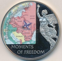 Libéria 2006. 10$ 'Szabadság pillanatai - A Varsói Szerződés felbontása 1991' multicolor, tanúsítvánnyal T:PP ujjlenyomatos 
Liberia 2006. 10 Dollars 'Moments of Freedom-Break-up of the Warsaw Pact 1991' multicolor, with certificate C:PP
