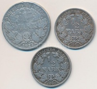 Német Birodalom 1874. 1M Ag + 1906E-1915A 1/2M Ag (2x) T:2-3
German Empire 1874. 1 Mark Ag + 1906E-1915A 1/2 Mark Ag (2x) C:XF-F