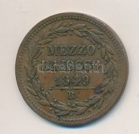 Olasz Államok / Pápai Államok 1849R Mezzo (1/2) Baiocco Cu 'IX. Piusz' T:2,2-
Italian States / Papal States 1849R Mezzo (1/2) Baiocco Cu 'Pius IX' C:XF,VF