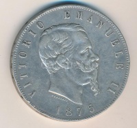 Olaszország 1875M BN 5L Ag 'II. Viktor Emánuel' T:2,2- ph.
Italy 1875M BN 5 Lire Ag 'Vittorio Emanuele II' C:XF,VF edge error