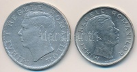Románia 1944. 100L Ni + 500L Ag T:2,2- ph.
Romania 1944. 100 Lei  Ni + 500 Lei Ag C:XF,VF edge error