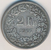 Svájc 1907B 2Fr Ag T:2-
Switzerland 1907B 2 Francs Ag C:VF