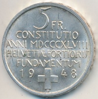 Svájc 1948B 5Fr Ag 'Svájci Alkotmány Centenáriuma' T:2
Switzerland 1948B 5 Francs Ag 'Swiss Constitution Centennial' C:XF
Krause KM# 48