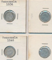 Venezuela 1936-1948. GR 1.250 (1/4B) Ag (3x) + 1954. 25c Ag T:2,2-
Venezuela 1936-1948. GR 1.250 (1/4 Bolivar) Ag (3x) + 1954. 25 Centimos Ag C:XF,VF
Krause Y# 20,Y# 35