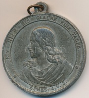 DN 'Egy az úr, egy a hit, egy a keresztség' fém vallásos érem füllel. Szign.: Drentwett (40mm) T:2,2- ph.
ND 'Ein Herr, ein Glaube, eine Taufe.' metal religious medal with ear. Sign.: Drentwett (40mm) C:XF,VF edge error