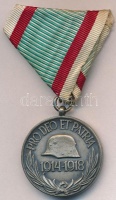 1929. 'Magyar Háborús Emlékérem kardokkal, sisakkal' ezüstözött Br kitüntetés peremen 'BRONZ' jelzéssel, mellszalaggal T:2
Hungary 1929. 'Hungarian Commemorative War Medal with swords and a helmet' silver plated Br decoration with