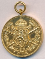 Bulgária 1933. 'Háborús emlékmedál 1915-1918' aranyozott fém kitüntetés mellszalag nélkül T:2
Bulgaria 1933. 'Commemorative Medal for the War of 1915-1918' gilt metal decoration without ribbon C:XF