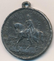 1867. 'A Buda-pesti koronázás emlékéül 1867 / Éljen a király, éljen a haza' ón emlékérem füllel (32,5mm) T:3 erős ph.
