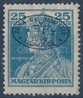 Debrecen I. 1919 Károly 25f fekete felülnyomással Bodor vizsgálójellel (20.000)